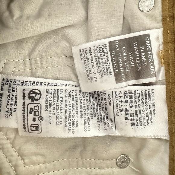 Levis Low Pro Corduroy Pants Mens 31x30 Straight Tan Brown School Office Preppy - Picture 6 of 9